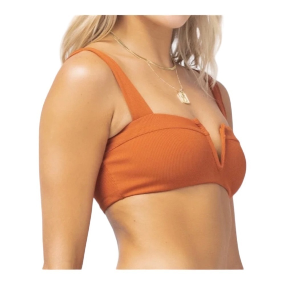 L*Space Ribbed Lee Lee Bikini Top - Amber NWT - Picture 3 of 5